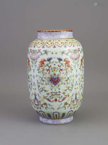 A Lantern shaped 'famille rose' Vase, Republic period