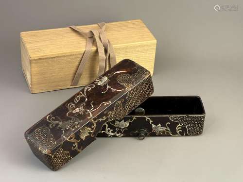 A Japanese Lacquer Letter Box, Naga-Fubako, Muromachi/Momoya...