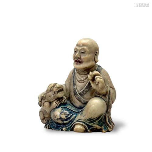 SOAPSTONE CARVING OF A LUOHAN 