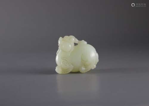 A Jade Qilin Pendant, Qing dynasty or later