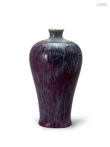 A flambé-glaze vase, meiping