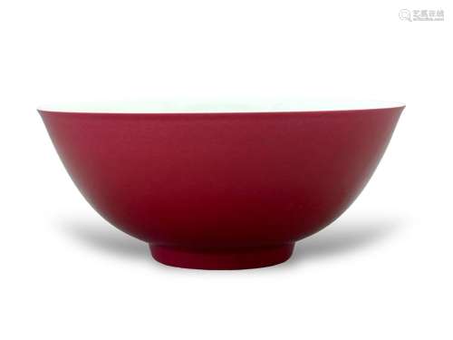 A carmine-glazed bowl, marked Guangxu