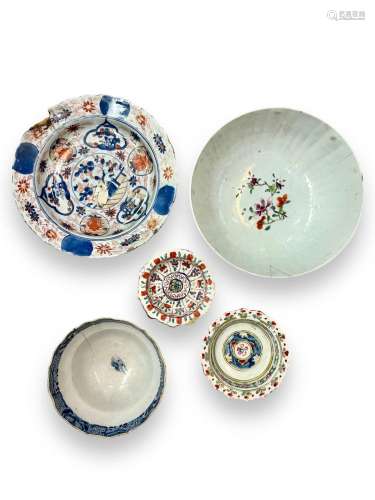 Five Assorted enamelled Bowls and Dishes, Qing dynasty