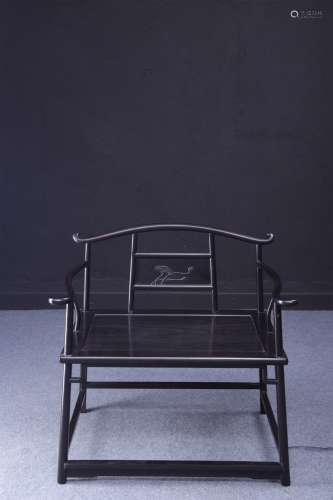 赞比亚 紫檀雕荷花禅椅