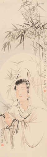 唐云(1910-1993)、吴青霞(1910-2008)  观音