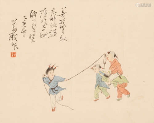 溥儒 (1896-1963) 婴戏图