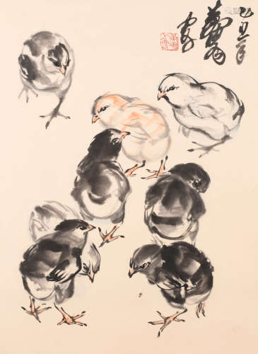 黄胄 (1925-1997) 群鸡