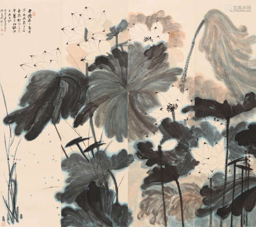 张大千（款） (1899-1983) 荷塘清趣