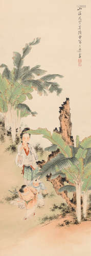 吴光宇 (1908-1970) 仕女婴戏图