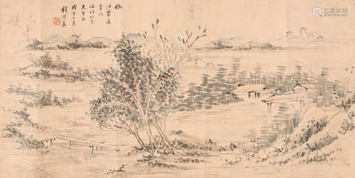 钱松 (1807-1860) 仿江贯道山水