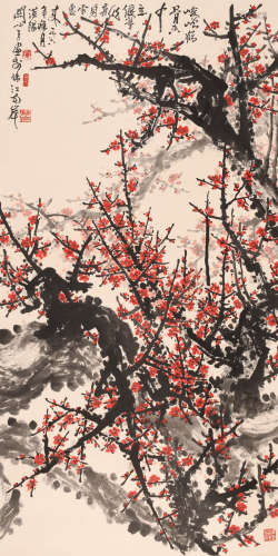 关山月 （1912-2000） 红梅报春
