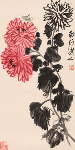 木板水印齐白石 (1864-1957) 菊花
