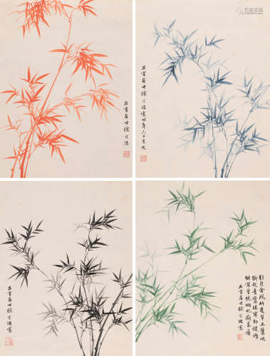 徐宗浩 (1880-1957) 竹四帧