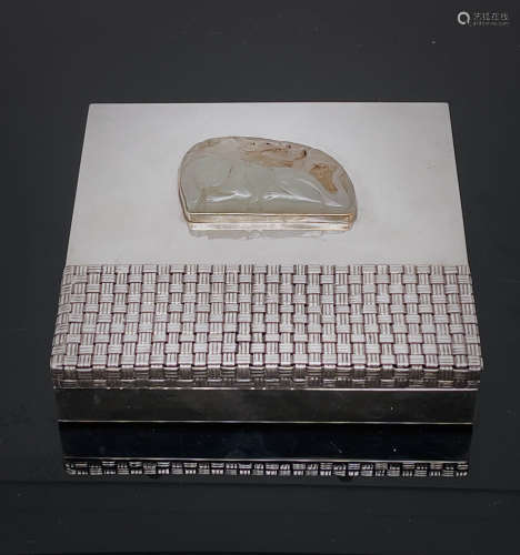 意大利手工珠宝品牌 MISANI米萨尼纯银镶老和田玉雪茄盒烟盒