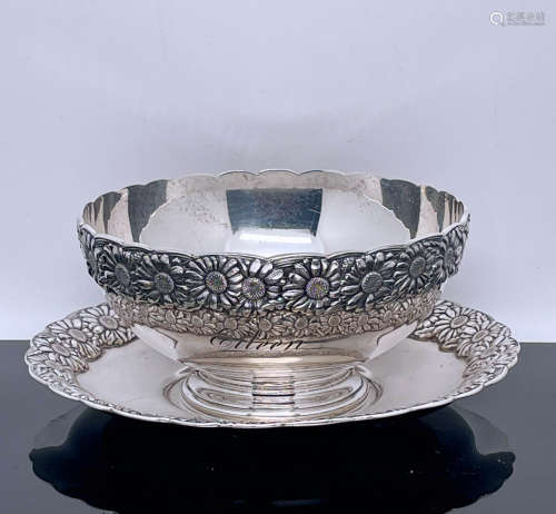 1885年蒂凡尼TIFFANY纯银雏菊碗碟一套