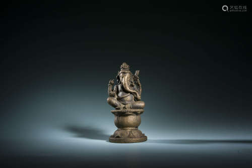 九世纪 爪哇象鼻财神铜造像