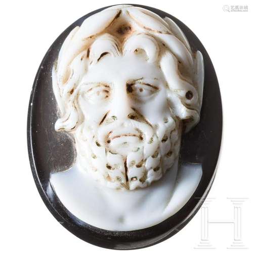 A Hellenistic cameo with an image of Zeus, 3rd century B.C.