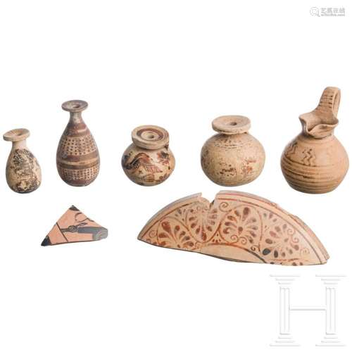 Seven Greek ceramics, 8th - 5th century B.C.