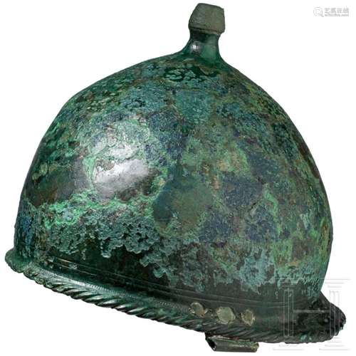 A Roman bronze helmet of the Montefortino type, 2nd century ...