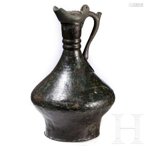 A Byzantine bronze jug, 7th - 9th century