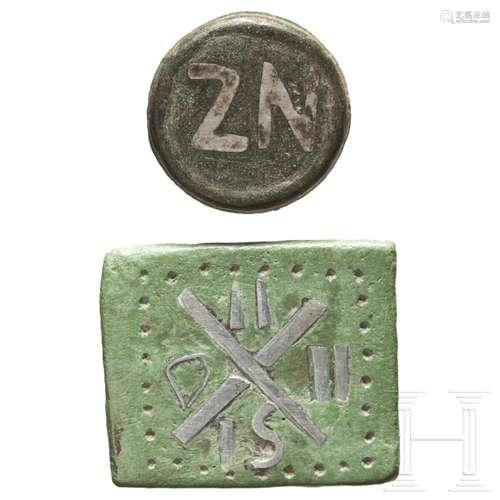 Two Byzantine weights, 6th - 10th century