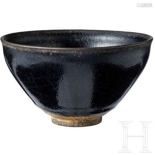 A Jianyao tea bowl with hare's fur glaze, probably Song ...