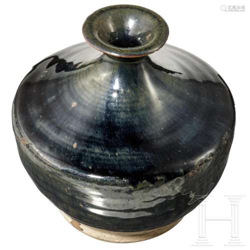 A black-brown glazed Chinese "Henan" wine jar, pro...