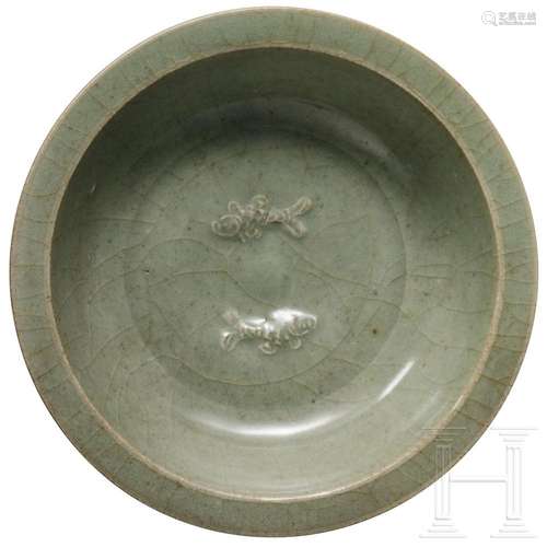 A Chinese Longquan "Twin Fish" dish, probably Song...