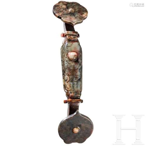 A large Chinese jade "ruyi" scepter, 20th century