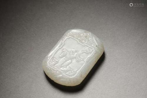 A QING WHITE JADE PENDANT