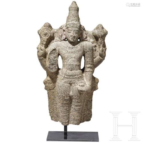 An early South Indian Chola-style standing Vishnu sculpture,...