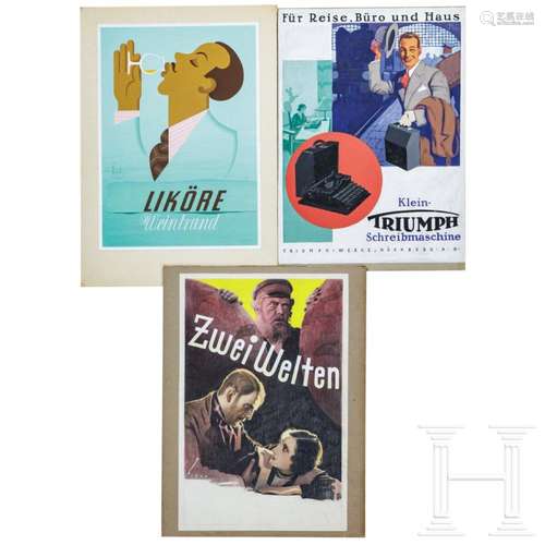 Hans Heinrich Koch, three poster designs, Munich, 1930s