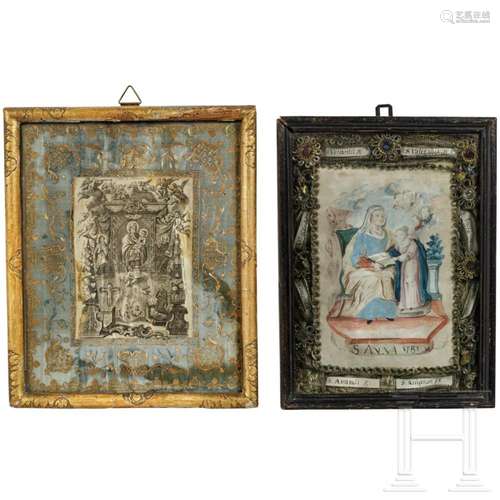 Two southern German devotional images, 18th century