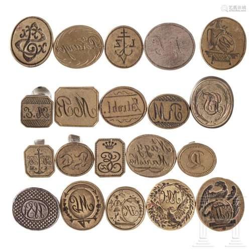 20 German seals, 19th century