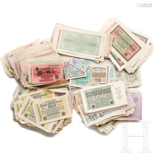 A large lot of German inflation bank notes, 1920s