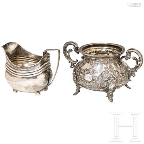 A silver sugar bowl and creamer, Heilbronn, Bruckmann and So...