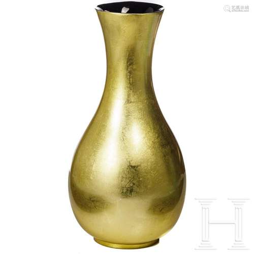 A Parisian gilded designer vase, 1980s