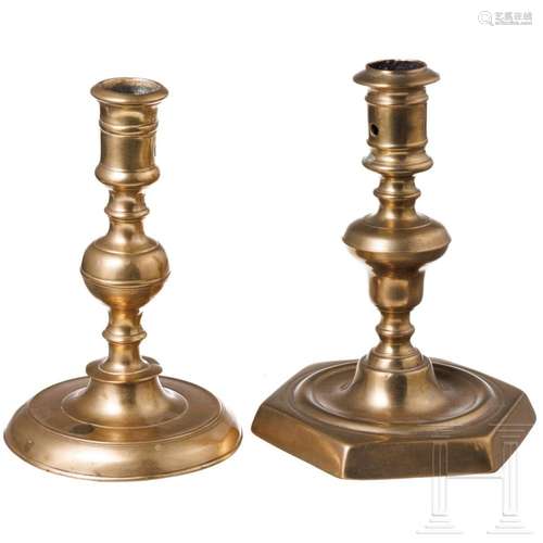 Two French candlesticks, 2nd half of the 17th century