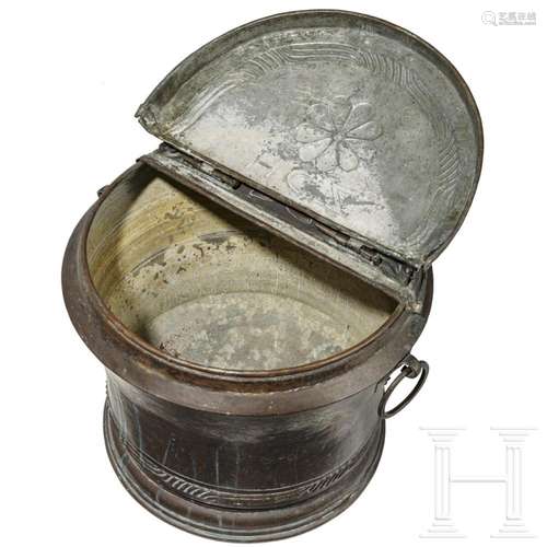 A large South German or Swiss lidded water container, circa ...