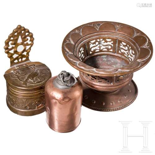 Three German copper containers, 17th/18th century