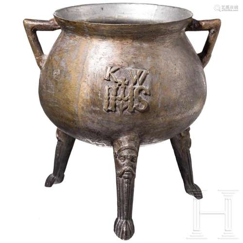 A Tyrolean bronze cauldron, 18th century