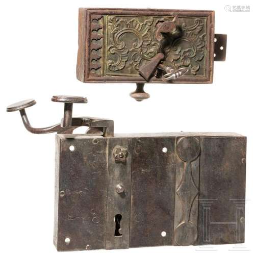 Two large German iron locks, circa 1760/1800