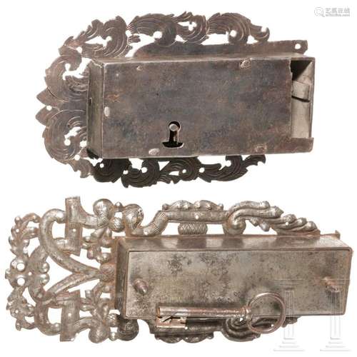 Two German iron locks, 18th century