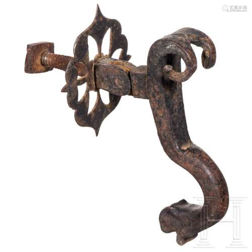 An iron door knocker from Unterburg castle in Blankenheim, 1...