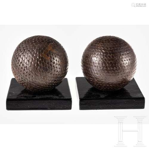 Two French Petanque balls (Boule), circa 1900