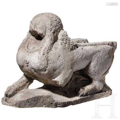 A French or Italian water spout in the shape of a sphinx, 16...