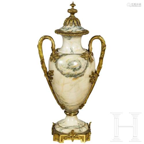 A large ormolu-mounted marble vase, probably French, circa 1...