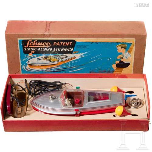 A Schuco Patent Delfino 5411 Navico sports boat in original ...