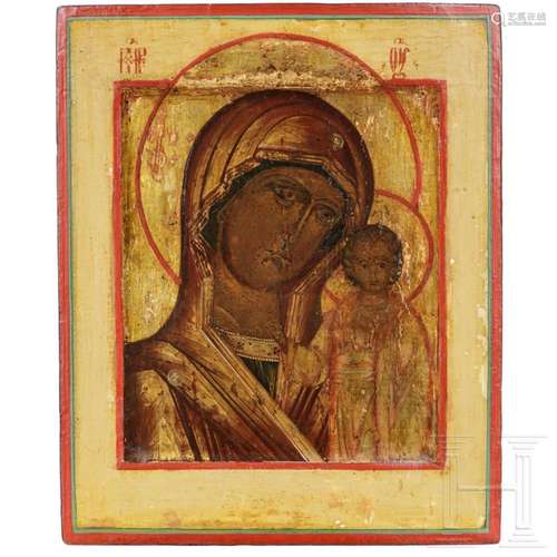 A Russian icon of the Kasanskaya Mother of God, 19th century