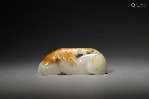 A QING WHITE JADE FRUITS